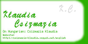 klaudia csizmazia business card